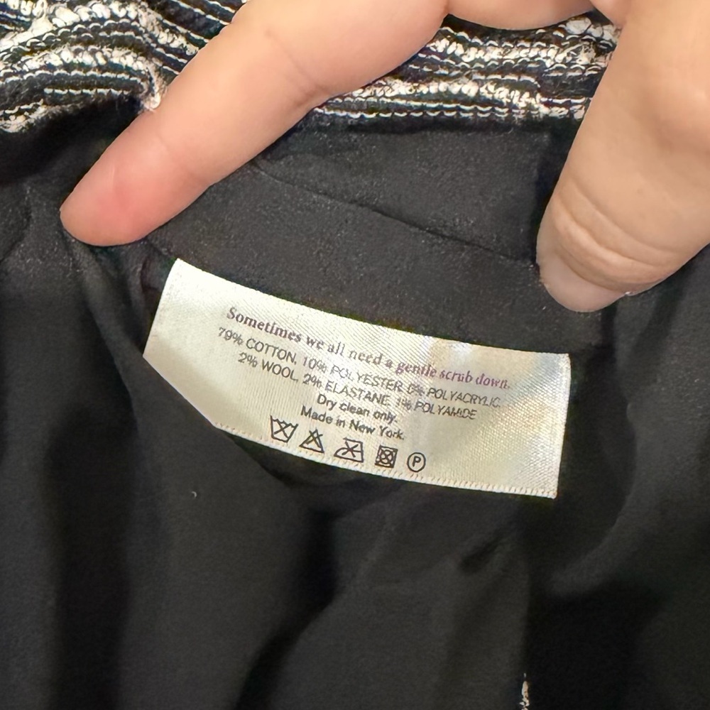MM Lafleur Black & White Striped Wharton Blazer Jacket SIZE 2 - Picture 6 of 7